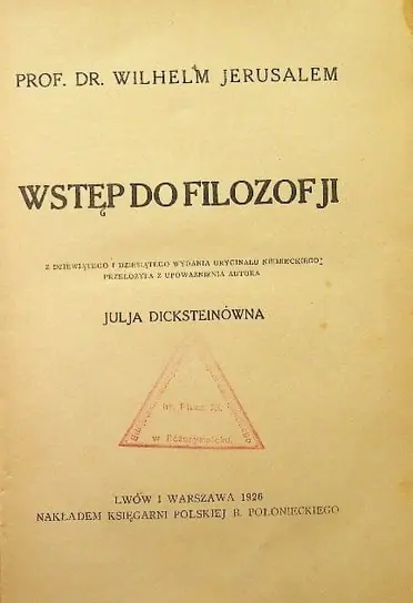 Wstęp do filozofji 1926 r. Kup online