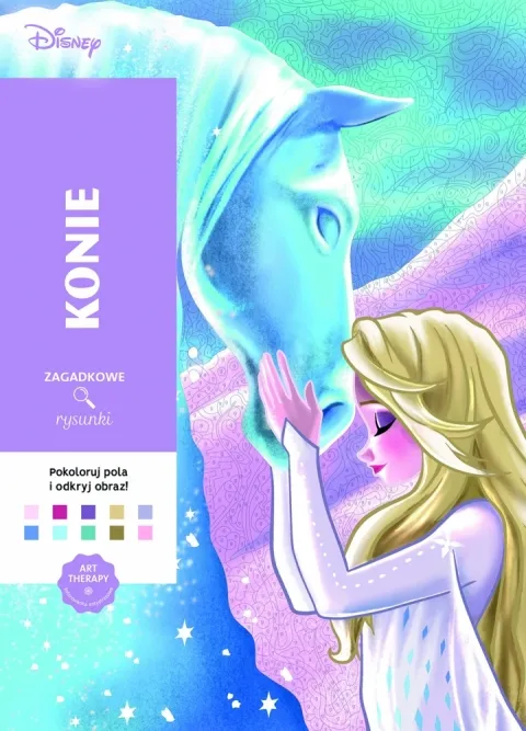 Zagadkowe rysunki. Art therapy. Kolorowanka antystresowa. Konie. Disney Najlepsza cena