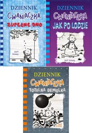 Dziennik cwaniaczka Jak po lodzie + Totalna demolka + Zupełne dno PAK 13-15 - Jeff Kinney, Jeff Kinney, Joanna Wajs Do wyczerpania zapasów